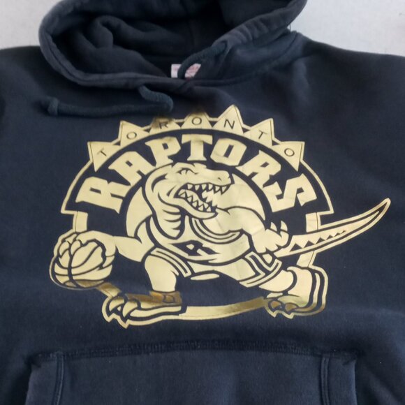 Vintage Toronto Raptors Mitchell & Ness Black Gold NBA Hoodie Size Medium - Picture 5 of 8